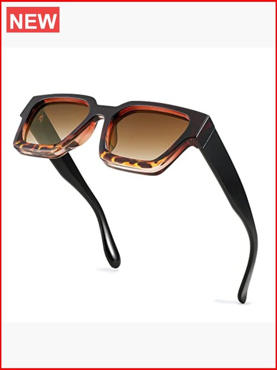 Retro Chunky Square Sunglasses UV400 Protection Recycled Material main image 7